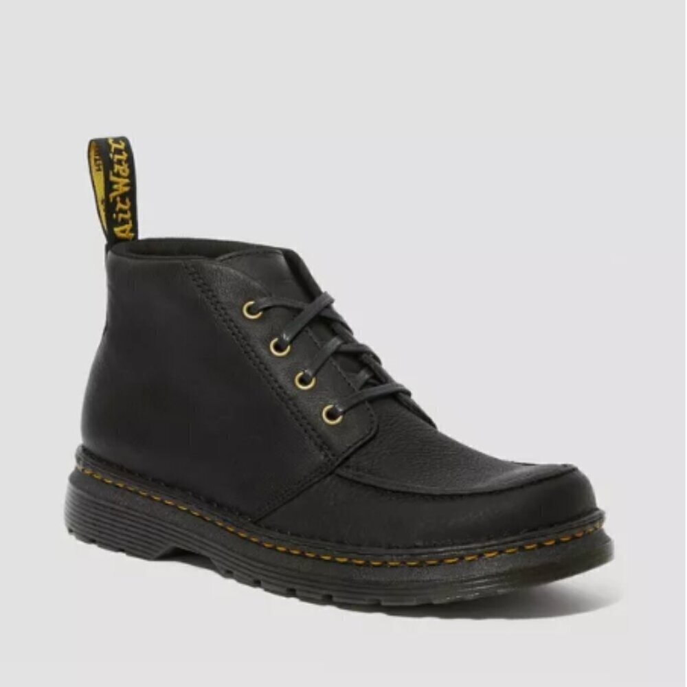 Doc Martens Austin Moc Toe Boots AW004 Black Leather Lace 90s Gorpcore EUC M8 W9
